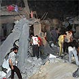 עזה: הבניין נהרס כליל צילום: רויטרס