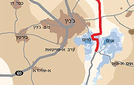 מפה מדיניות הכבישים של צה