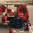 למקום הובא מנוף גבהים צילום: חגי דקל