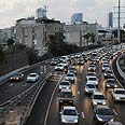 פקק פקקים מכונית מכוניות נתיבי איילון מחלף הולץ (צילום: ירון ברנר )