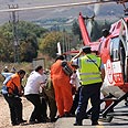 אמבולנס מעופף מד"א מסוק צומת כוח תאונה תאונת דרכים (צילום: אביהו שפירא)