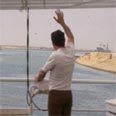 הספינה אשדוד חוצה את תעלת סואץ לאחר הסכם השלום עם מצרים