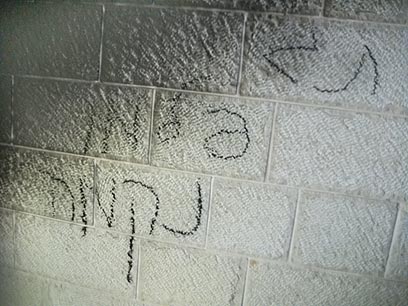 הכתובת על הקיר (צילום: אסמאעיל אל-הייב)