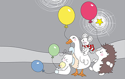 בלונים מרחפים. מייצרים תנועה בתמונה 