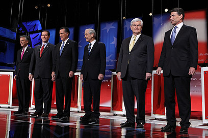 המועמדים הרפובליקנים. פול שלישי מימין (צילום: AFP)