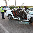 תאונה תאונת דרכים קטלנית צומת בנימין הרוגים (צילום: עידו ארז)