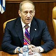 אולמרט. דיון על חמאס צילום: איי אף פי