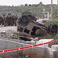 פיגוע דקירה פח"ע התהפכות ג'יפ סופה צומת תפוח (צילום: עידו ארז)
