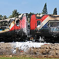 רכבת עולה ב אש שריפה חוות רונית יקום (צילום: בן קלמר )