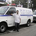 אמבולנס נגנב אשקלון (צילום: שמעון לוגסי)