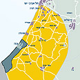 אתם בטווח? בדקו במפה - טווח של 60 ק"מ מצפון הרצועה 