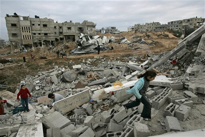 הרס בעזה, ינואר 2009 צילום: AP