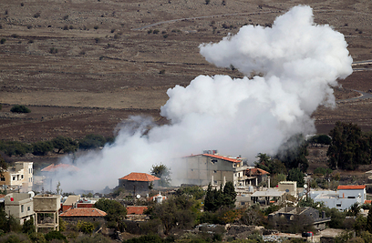 הכפר בריקה לאחר ירי התגובה של צה"ל (צילום: AP)