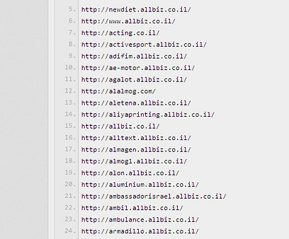 A list of websites that were attacked as it was published on Pastebin.