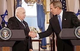 אריאל שרון ג'ורג' בוש