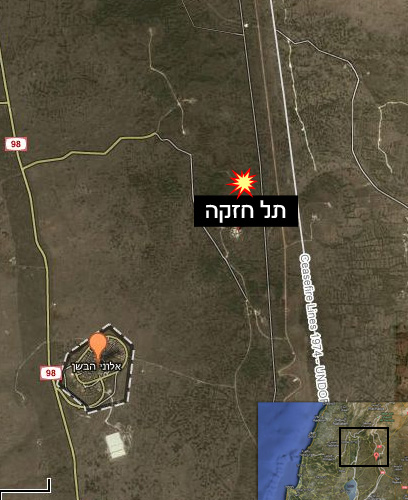 מפת האזור שאליו נורה הפצמ"ר מסוריה (צילום: Google Maps)