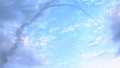 יירוט ראשון בגוש דן. כך זה נראה (צילום: ערוץ 10)