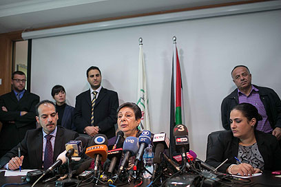 מסיבת העיתונאים ברמאללה (צילום: אוהד צויגנברג)