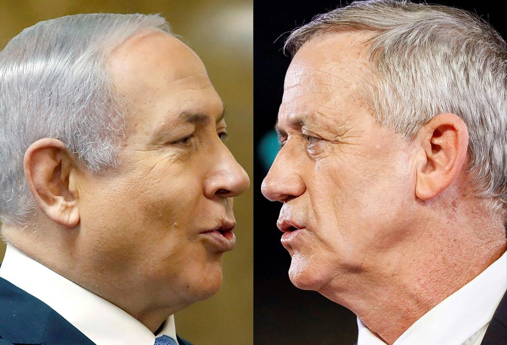 Benjamin Netanyahu and Benny Gantz  ()